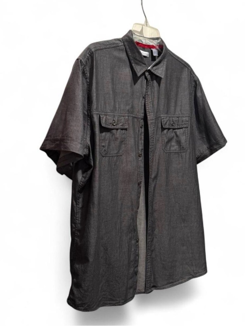 John Henry Short-Sleeve Button-Down Shirt - Charcoal - Picture 2 of 5